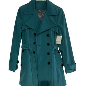 NWT Calvin Klein Women Belted Double Breast Rain Trench Coat Sz M